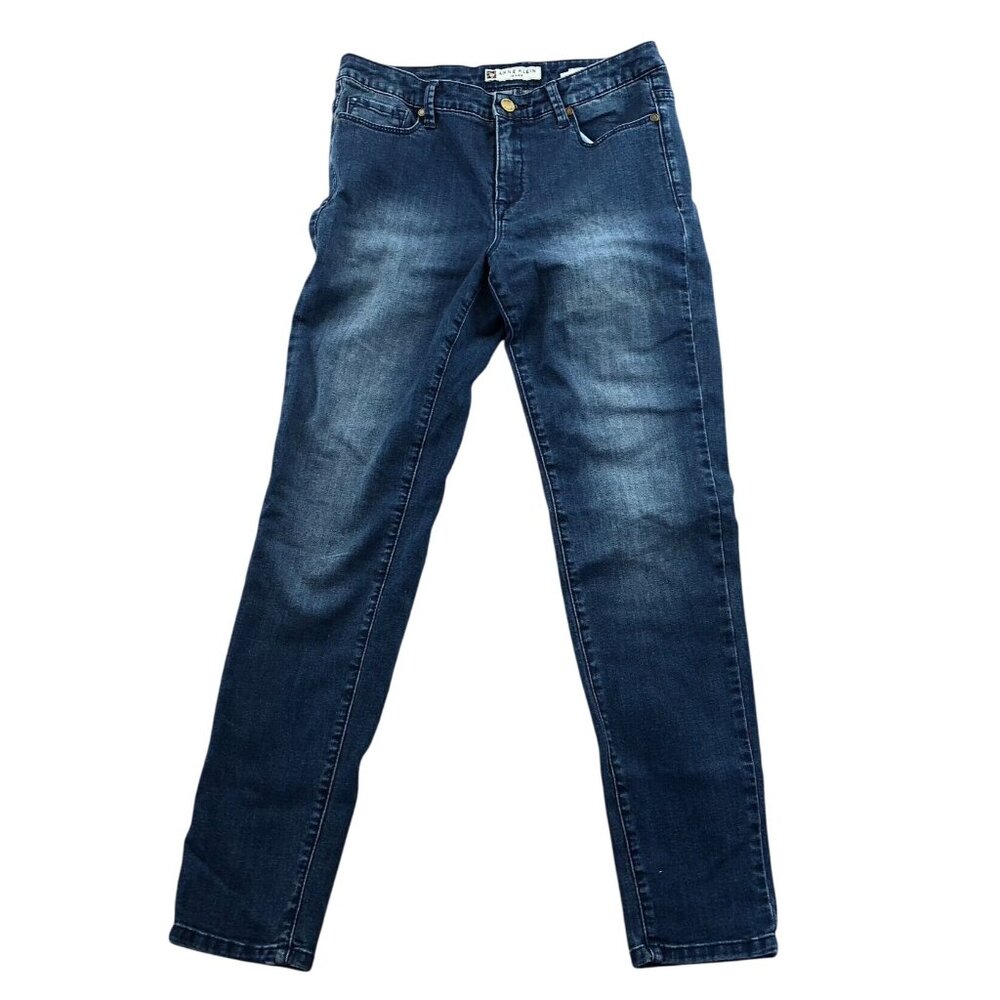 Anne Klein Womens Jeans 6 Missy Leo Skinny Ankle Blue Denim Stretch Casual